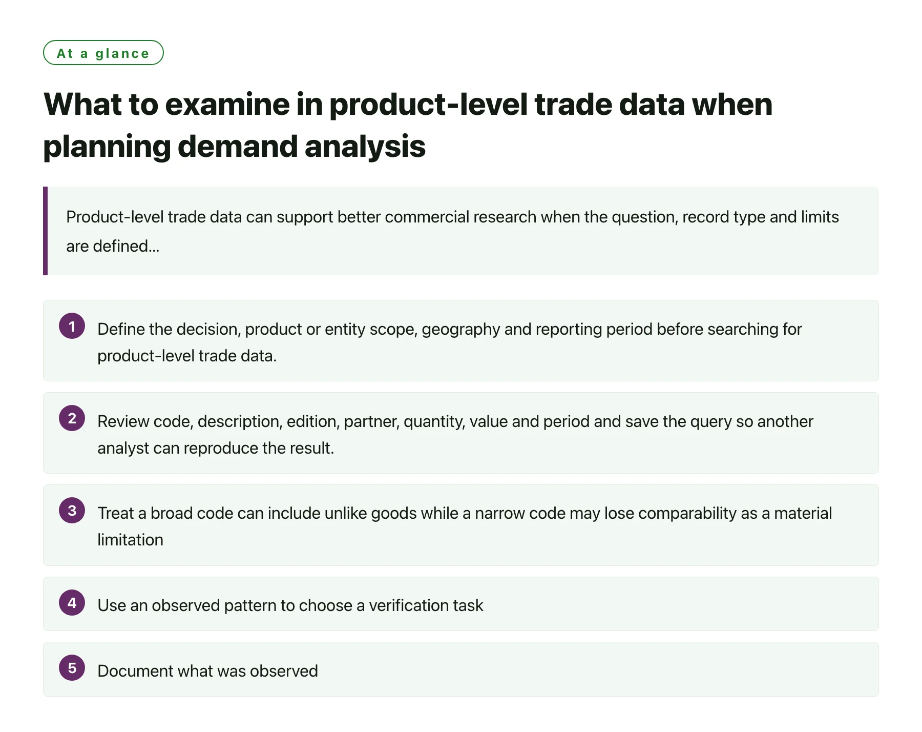 What to examine in product-level trade data when planning demand analysis——全文要点速览